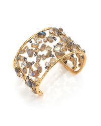 Alexis Bittar | Metallic Elements Punk Labradorite & Crystal Wide Confetti Cuff Bracelet | Lyst
