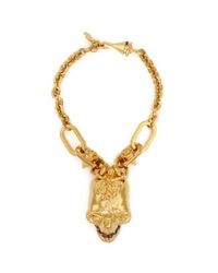 Alexander McQueen | Metallic Punk Rose Skull Chain Bracelet | Lyst