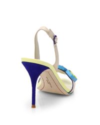 Lyst - Sophia Webster Jemima Jeweled Leather Suede Slingback Sandals in Yellow
