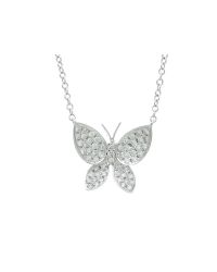Anne Sisteron - 18Kt White Gold Diamond Butterfly Necklace - Lyst