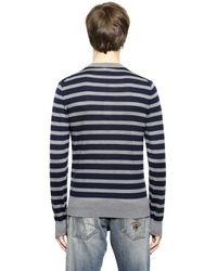 Dolce & Gabbana | Blue Striped Wool Sweater for Men | Lyst