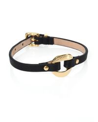 Marc By Marc Jacobs | Black Link Leather Buckle Bracelet | Lyst