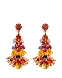 Anabela Chan | Orange 'Aphrodite' Swarovski Crystal Brass Drop Earrings | Lyst