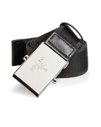 Prada | Black Nylon & Leather Cinture Belt for Men | Lyst