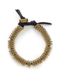 Giles & Brother | Metallic Brass Nut Leather Bracelet for Men | Lyst