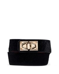 Givenchy | Black Double Wrap Shark Tooth Pony Hair Bracelet | Lyst