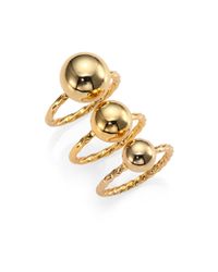 Giles & Brother | Metallic Twist & Ball Triple Ring Set | Lyst