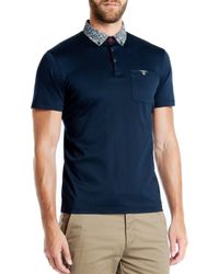 Ted Baker | Blue Allfor Floral Slim Fit Polo for Men | Lyst
