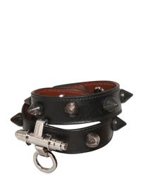 Givenchy | Black 2 Rows Obsedia Studded Leather With Horn | Lyst