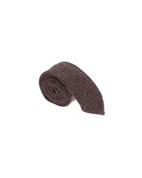 Dell'Oglio - Orange Textured Wool Tie for Men - Lyst