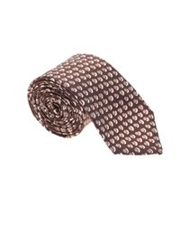 Dell'Oglio - Brown Patterned Silk Tie for Men - Lyst