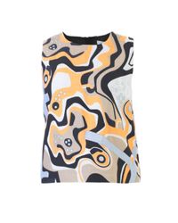 MSGM - Multicolor Multicoloured Linen Printed Top - Lyst