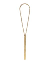 Rosantica - Metallic Brass Hanging Tassel Necklace - Lyst