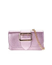 Burberry | Pink Buckle Leather Mini Bag | Lyst