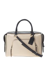 DKNY - Natural Beige Leather Greenwich Large Bag - Lyst