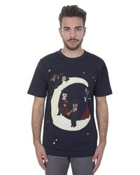 Dolce & Gabbana | Blue Cotton T-shirt With Moon And Musician Stamp for Men | Lyst