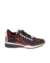 DSquared² - Leather And Chamois Multicolor 551 Sneakers for Men - Lyst