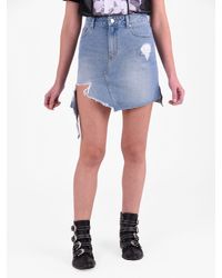 SJYP - Blue Destroyed Denim Skirt - Lyst