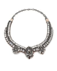 Valentino | Metallic Flowers Crystal Necklace | Lyst