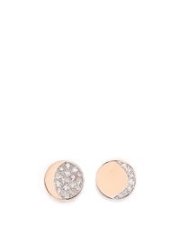 Pamela Love | Metallic 'moon Phase' Mismatched Diamond 18k Rose Gold Earrings | Lyst