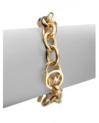 Michael Kors | Metallic Heritage Fulton Padlock Station Toggle Bracelet/goldtone | Lyst