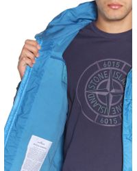 Stone Island | Blue Garment Dyed Coated Muslin Casual Jacket for Men | Lyst