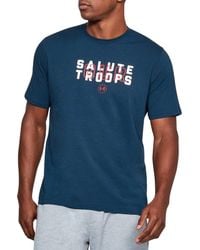 Under Armour Blue Support The Troops Graphic T-shirt for men