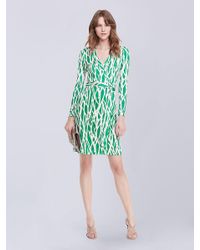 Diane von Furstenberg | Black 'new Jeanne Two' Print Silk Wrap Dress | Lyst