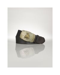 Polo Ralph Lauren | Brown Rodeo-plaque-buckle Belt | Lyst