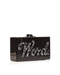 Edie Parker | Black Jean Word Clutch | Lyst