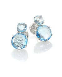 Ippolita | Metallic Rock Candy Blue Topaz & Sterling Silver Two-stone Post Earrings | Lyst