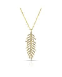 Anne Sisteron - Metallic 14kt Yellow Gold Diamond Palm Necklace - Lyst