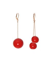 Marion Vidal | Metallic Red Bauble Earrings | Lyst