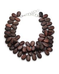 Nest | Brown Ebony Wood Teardrop Cluster Necklace | Lyst