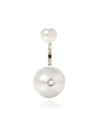Delfina Delettrez | White Pearl Piercing Earring | Lyst