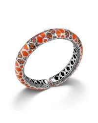 John Hardy | Slim Flex Cuff In Orange Color Way Enamel | Lyst