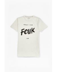 French Connection | White Shut The Fcuk Up T-shirt | Lyst