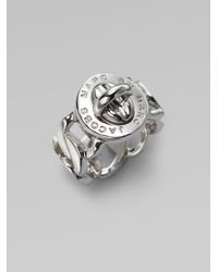 Marc By Marc Jacobs | Metallic Katie Turnlock Ring/silvertone | Lyst