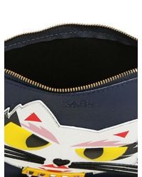 Karl Lagerfeld | Blue Monster Choupette Coated Canvas Pouch | Lyst
