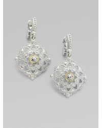 Judith Ripka | Windsor White Sapphire, 18K Yellow Gold & Sterling Silver Drop Earrings | Lyst