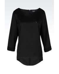 Armani Jeans | Black Jacquard Blouse | Lyst