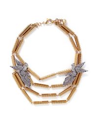 Lulu Frost | Metallic 'aviary' Stone Pavé Phoenix Charm Necklace | Lyst