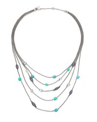 Alexis Bittar Fine | Metallic Mint Marquis Chrysoprase, Turquoise, Blue Quartz, Sapphire & Sterling Silver Draped Five-Strand | Lyst