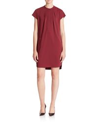 VINCE | Red Popover Shirtdress | Lyst