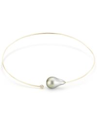 Mizuki - Metallic Black Tahitian Pearl And Diamond Choker - Lyst