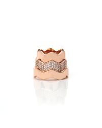 Eddie Borgo | Pink Rose Gold Stackable Zigzag Rings | Lyst