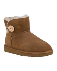 UGG - Brown Mini Bailey Button Chestnut Suede - Lyst