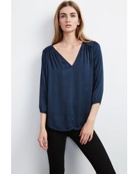Velvet By Graham & Spencer - Blue Traze Satin Popover - Lyst