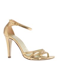 J.crew Metallic Leather High-heel Sandals in Metallic | Lyst