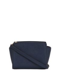 MICHAEL Michael Kors | Blue Mini Selma Saffiano Leather Shoulder Bag | Lyst